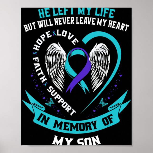 Aquamarines und Lila Selbstmordbewusstsein Poster (Vorne)