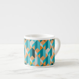 Aquamarines und orangefarbenes Muster Espressotasse