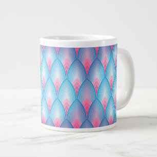 Aquamarines und rosa Blumenblatt-Muster Jumbo-Tasse