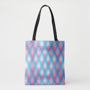 Aquamarines und rosa Blumenblatt-Muster Tasche