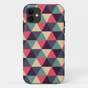 Aquamarines und rosa Dreieck-Muster iPhone 11 Hülle