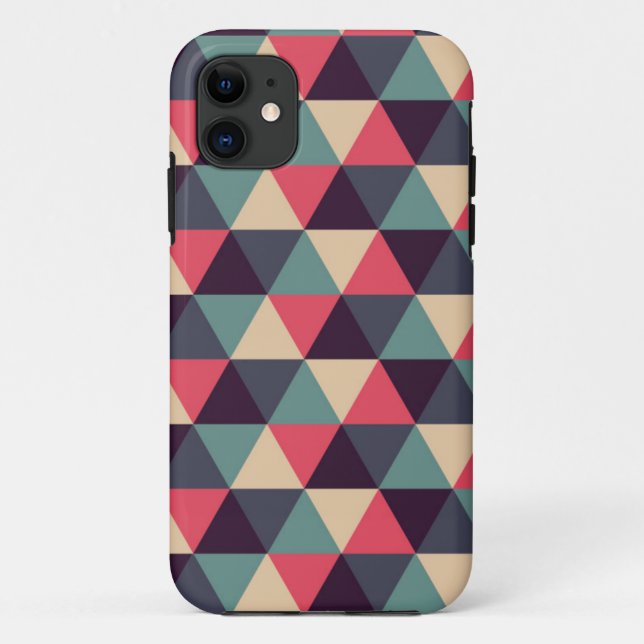 Aquamarines und rosa Dreieck-Muster Case-Mate iPhone Hülle (Rückseite)