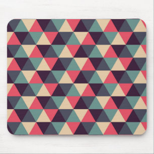 Aquamarines und rosa Dreieck-Muster Mousepad
