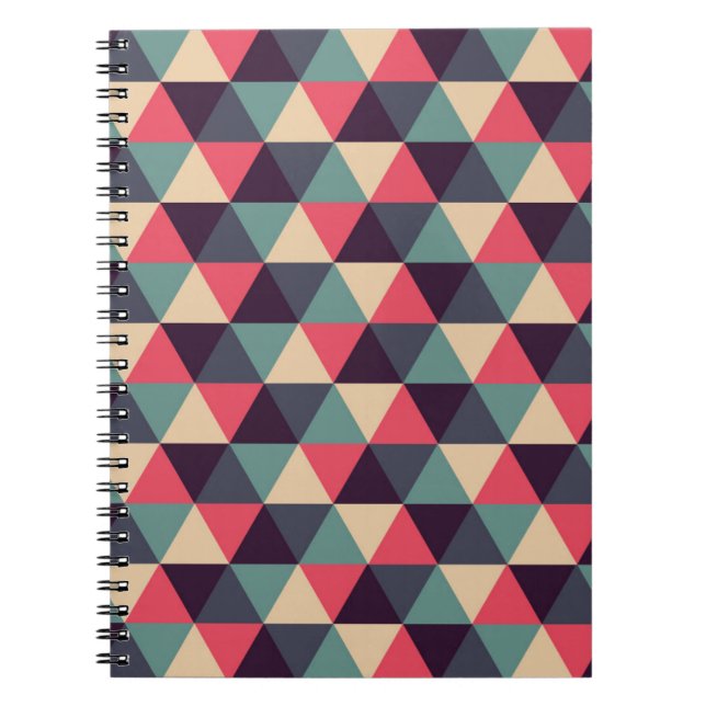 Aquamarines und rosa Dreieck-Muster Notizblock (Vorderseite)