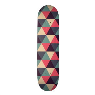 Aquamarines und rosa Dreieck-Muster Skateboard