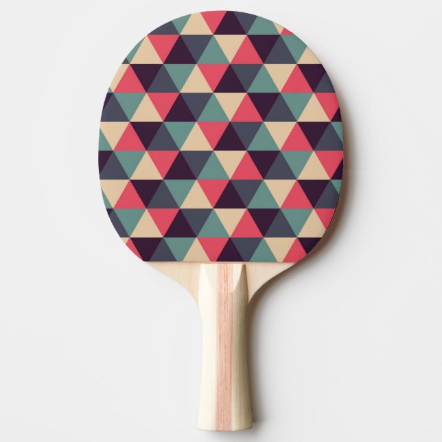 Aquamarines und rosa Dreieck-Muster Tischtennis Schläger (Vorderseite)