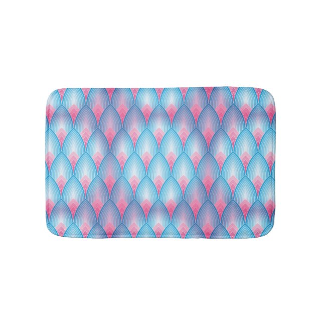 Aquamarines und rosa Petrolmuster Badematte (Vorderseite)