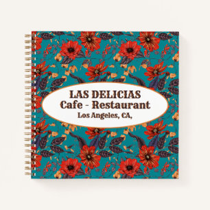 Aquamarines und rotes Blumenkohl Restaurant Ristor Notizbuch
