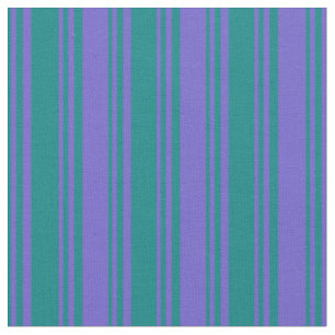 Aquamarines und schieferblaues Streifenmuster Stoff