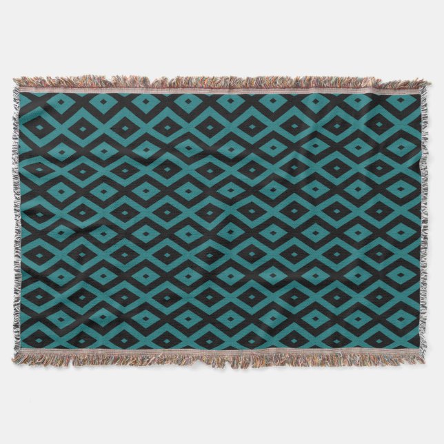 Aquamarines und schwarzes Diamantmuster Decke (Vorderseite)