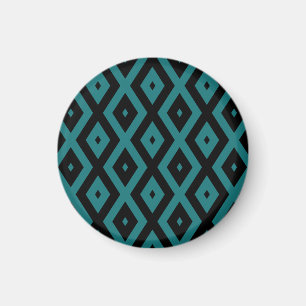 Aquamarines und schwarzes Diamantmuster Magnet