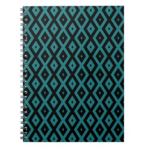 Aquamarines und schwarzes Diamantmuster Notizblock