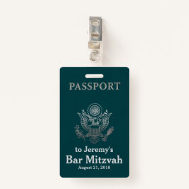 Aquamarines und silbernes Pass-Bar Mitzvah Ausweis