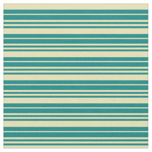 Aquamarines und Tan-Lined/Streifenmuster Stoff