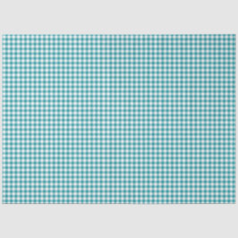 Aquamarines und weißes Gingham-Musterpapier Seidenpapier