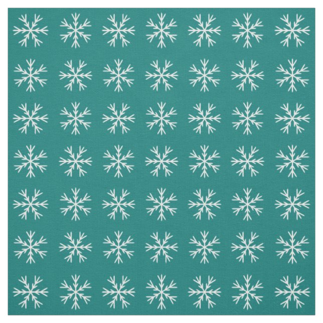 Aquamarines und weißes Schneeflockenmuster Stoff (Muster)