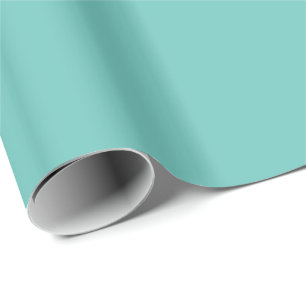 Aquamarines und weißes Weihnachtsbaummuster Schri Geschenkpapier