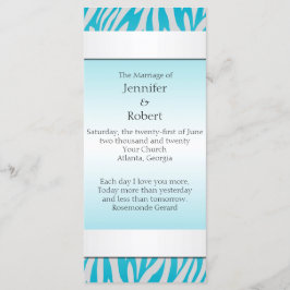 Aquamarines und weißes Zebra Diamond Hochzeitsprog Programm