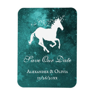 Aquamarines Unicorn speichert das Datumsfenster Magnet