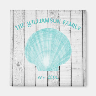 Aquamarines Vintag Scallop Muschel Magnet