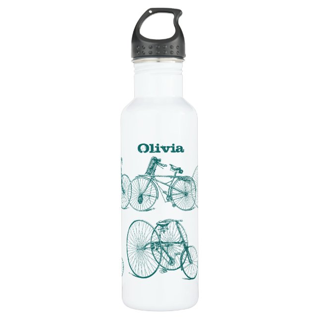 Aquamarines Vintages Fahrrad Trinkflasche (Vorderseite)