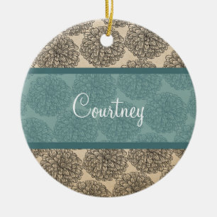 Aquamarines Vintages Zinnia Ornament