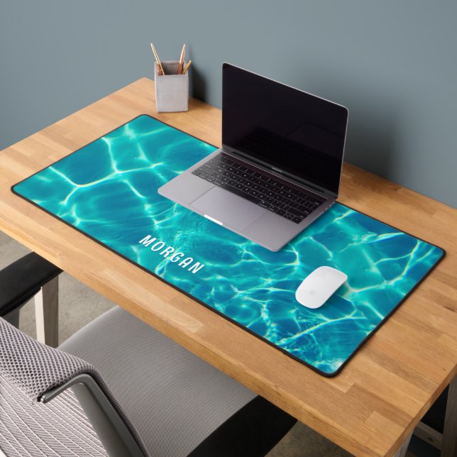 Aquamarines Wasser, für den Weißnamen Schreibtischunterlage (Büro 2)
