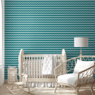 Aquamarines Wavy Ric Rac Strickmuster Tapete