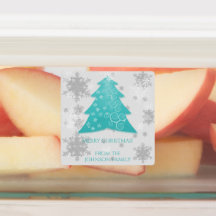 Aquamarines Weihnachtsbaumbacketikett
