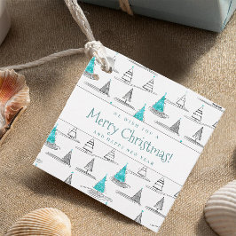 Aquamarines Weihnachtsbaummuster#5 ID1009 Geschenkanhänger