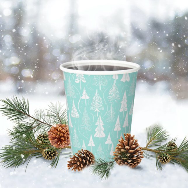 Aquamarines Weihnachtsbaummuster#6 ID1009 Pappbecher (Von Creator hochgeladen)