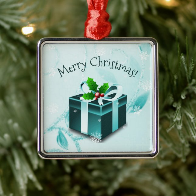 Aquamarines Weihnachtsgeschenk Keramik Ornament Aus Metall (Baum)