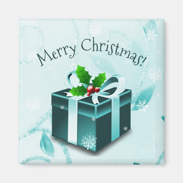 Aquamarines Weihnachtsgeschenk Magnet (Vorne)