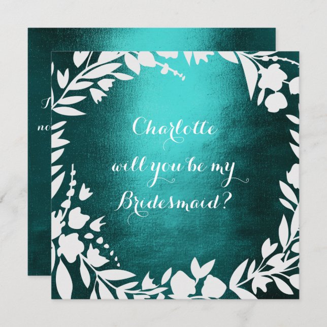 Aquamarines weißes Kraut wird überragt sein Einladung (Vorne/Hinten)