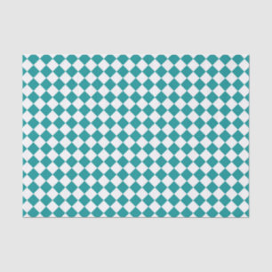Aquamarines weißes Schachbrett Diamantmuster Seidenpapier