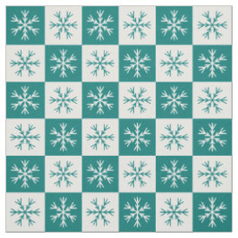 Aquamarines weißes Schneeflockenmuster Stoff