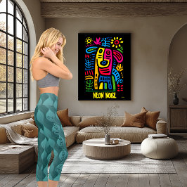 Aquamarines Wellenmuster mit benutzerdefiniertem T Capri Leggings