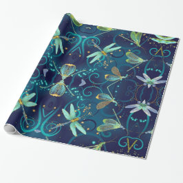 Aquamarines Wrapping-Papier für Libellen Geschenkpapier