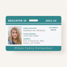 Aquamarines Zickzack Homeschool Educational ID-Abz Ausweis