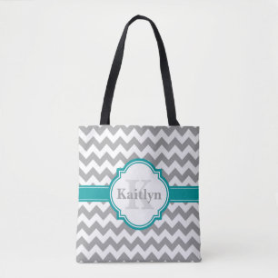 Aquamarines Zickzack Muster und marokkanisches Qua Tasche