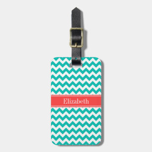 Aquamarines Zickzack ZigZag Korallenbezeichnung Mo Gepäckanhänger