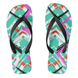 Aquamarines Zig-Zag-Muster Flip Flops