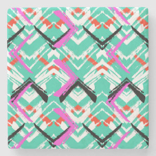 Aquamarines Zig-Zag-Muster Steinuntersetzer