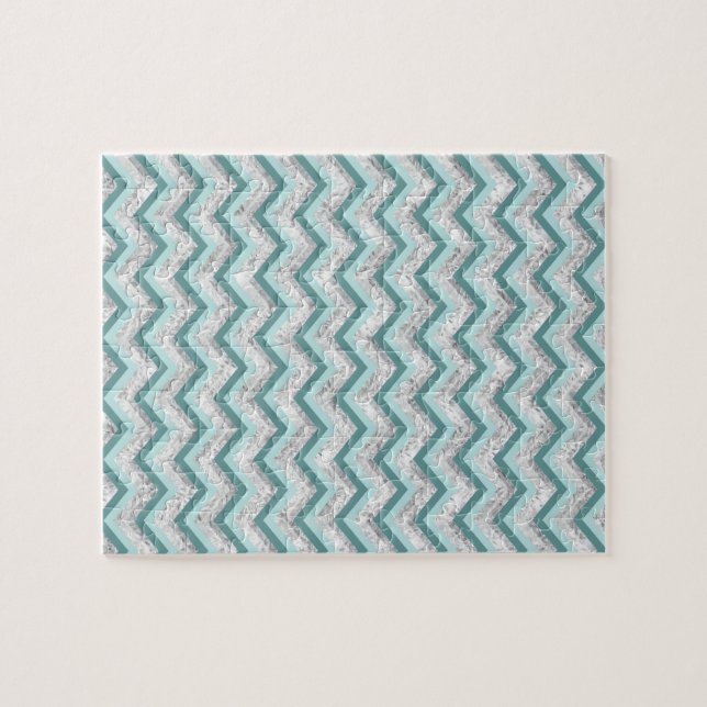 Aquamarines Zigzag-Muster (Horizontal)