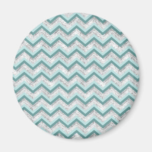 Aquamarines Zigzag-Muster Magnet