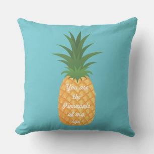 Aquamarines Zitat für Niedliche Ananas Grafische L Kissen Für Draußen