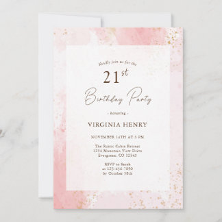 Aquarell 21. Geburtstag Party Einladung