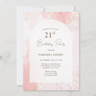 Aquarell 21. Geburtstag Party Einladung