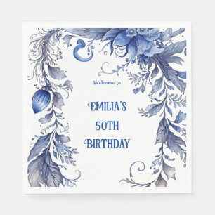 Aquarell 50. Geburtstag Sommer Serviette