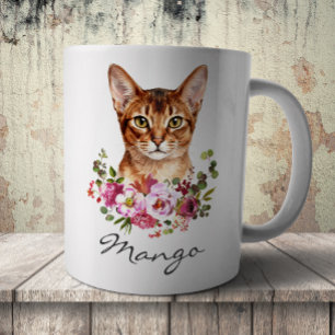 Aquarell Abessinierkatze Kaffeetasse